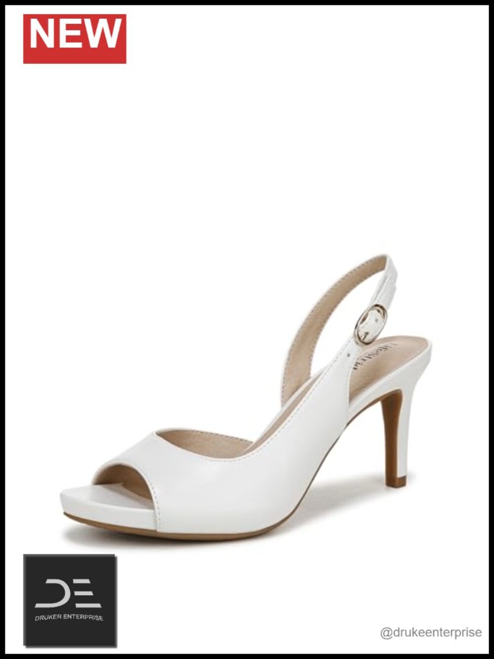 LifeStride Teller 2 Slingback Peep Toe Pump, 3" Heel, Stiletto, Polyurethane,